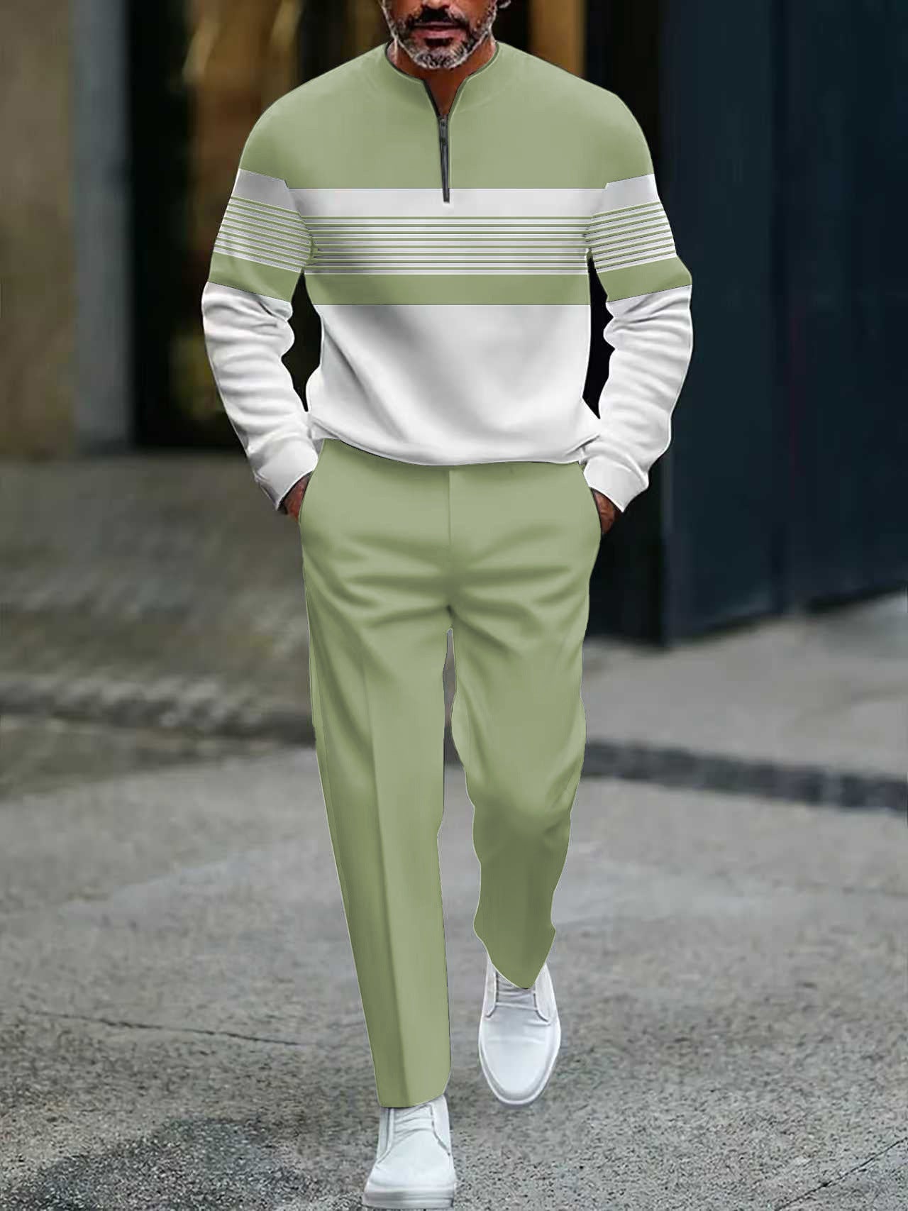 🔥🧵 Men's Graphic Print Pullover & Pants Set – Bold streetwear style. Ultimate comfort for lounging or errands👖