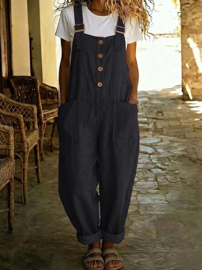 🌿Summer Sale - 50% OFF!👖Women's Casual Button-Front Overalls