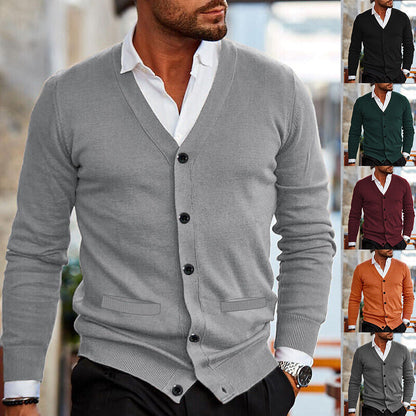 Men's Casual V-Neck Knit Cardigan