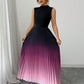 Ombre Pleated Sleeveless Mock Neck Maxi Dress❤️BUY 2 GET FREE SHIPPING