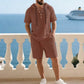 Men's Premium Summer Two-Piece Set | Casual Short-Sleeve Shirt + Shorts