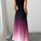 Ombre Pleated Sleeveless Mock Neck Maxi Dress❤️BUY 2 GET FREE SHIPPING