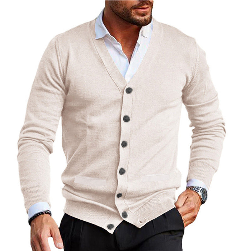 Men's Casual V-Neck Knit Cardigan