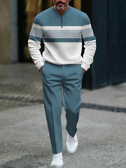 🔥🧵 Men's Graphic Print Pullover & Pants Set – Bold streetwear style. Ultimate comfort for lounging or errands👖