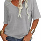 🎀Hot Sale -40% Off👚Women's Solid Color V-Neck T-shirt