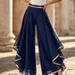 ⏳Limited-time 50% off⏰Elegant Flowy Wide-Leg Pants with Gold Trim👖