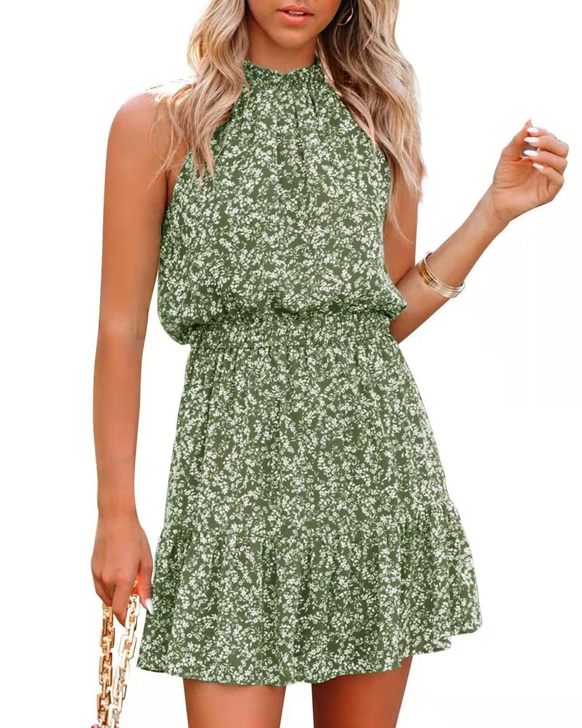 ⏰Hot Sale 49% Off💃2025 New Summer Halter Neck Pleated A Line Dress