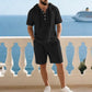 Men's Premium Summer Two-Piece Set | Casual Short-Sleeve Shirt + Shorts