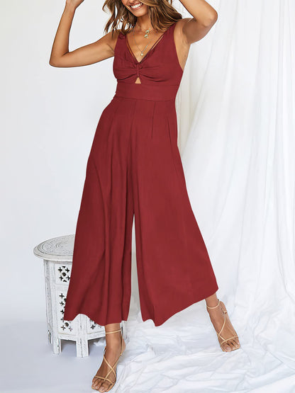 💃🔥🔥Create your unique charm with our V-neck high waist jumpsuit, and be the center of attention at any party!🔥✈️🔥