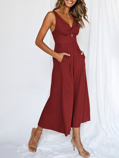 💃🔥🔥Create your unique charm with our V-neck high waist jumpsuit, and be the center of attention at any party!🔥✈️🔥