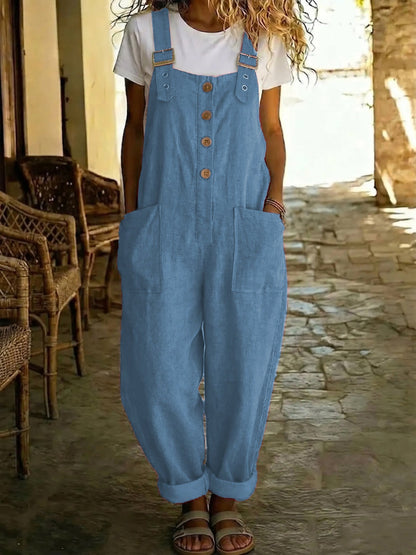 🌿Summer Sale - 50% OFF!👖Women's Casual Button-Front Overalls