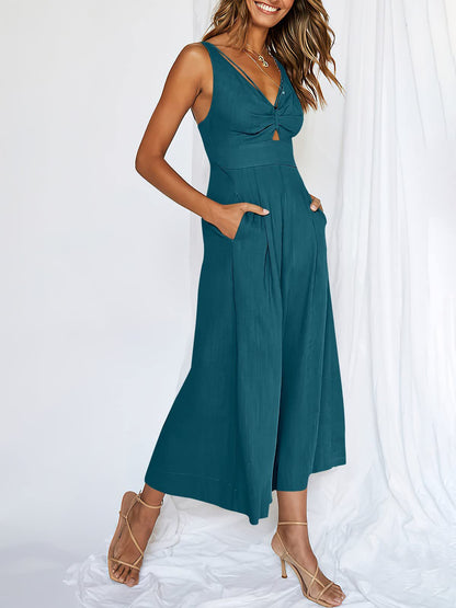 💃🔥🔥Create your unique charm with our V-neck high waist jumpsuit, and be the center of attention at any party!🔥✈️🔥