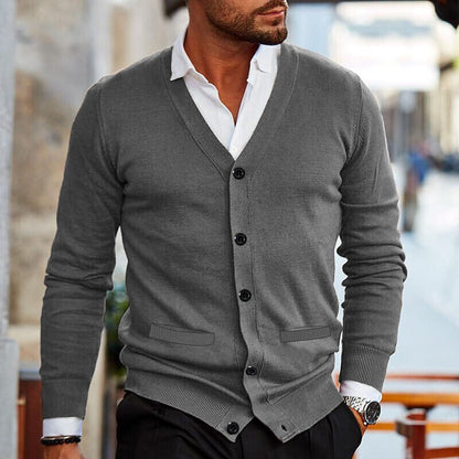 Men's Casual V-Neck Knit Cardigan