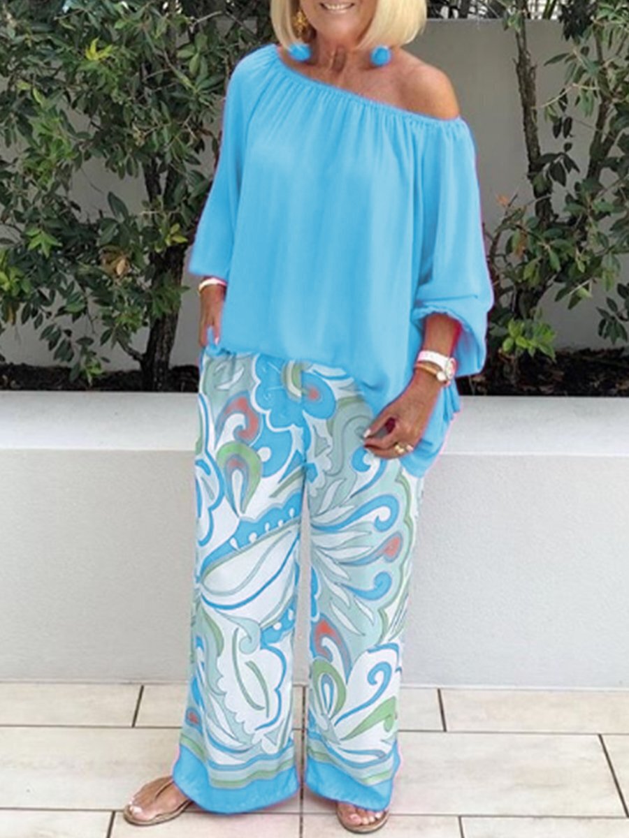 Women's Trousers and Off Shoulder Top 2-Piece