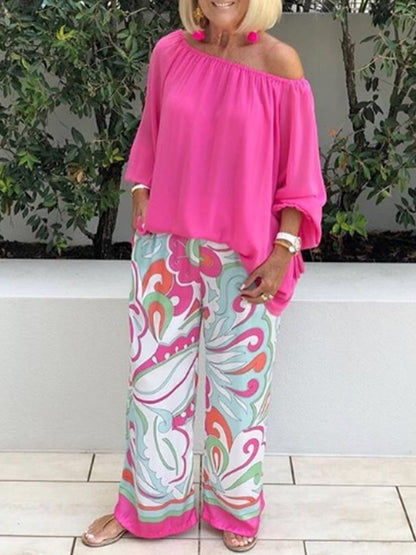 Women's Trousers and Off Shoulder Top 2-Piece