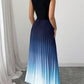 Ombre Pleated Sleeveless Mock Neck Maxi Dress❤️BUY 2 GET FREE SHIPPING