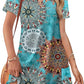 💃Women's Casual V Neck Vacation Midi Dress With Pockets