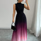 Ombre Pleated Sleeveless Mock Neck Maxi Dress❤️BUY 2 GET FREE SHIPPING