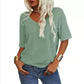 🎀Hot Sale -40% Off👚Women's Solid Color V-Neck T-shirt