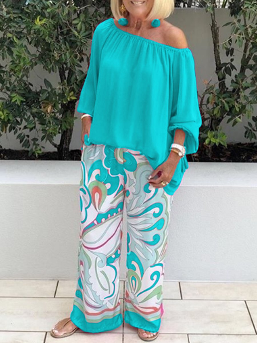 Women's Trousers and Off Shoulder Top 2-Piece