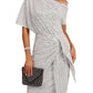 💃Last Day Sales - 49% OFF🎉Sparkly One-Shoulder Ruched Dress