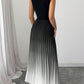 Ombre Pleated Sleeveless Mock Neck Maxi Dress❤️BUY 2 GET FREE SHIPPING
