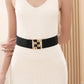 【Factory direct sales】Women's Vintage Gold Buckle High Elastic Leather Belt