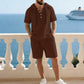 Men's Premium Summer Two-Piece Set | Casual Short-Sleeve Shirt + Shorts