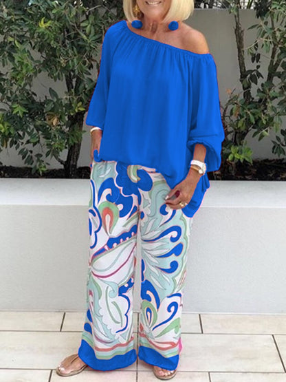 Women's Trousers and Off Shoulder Top 2-Piece