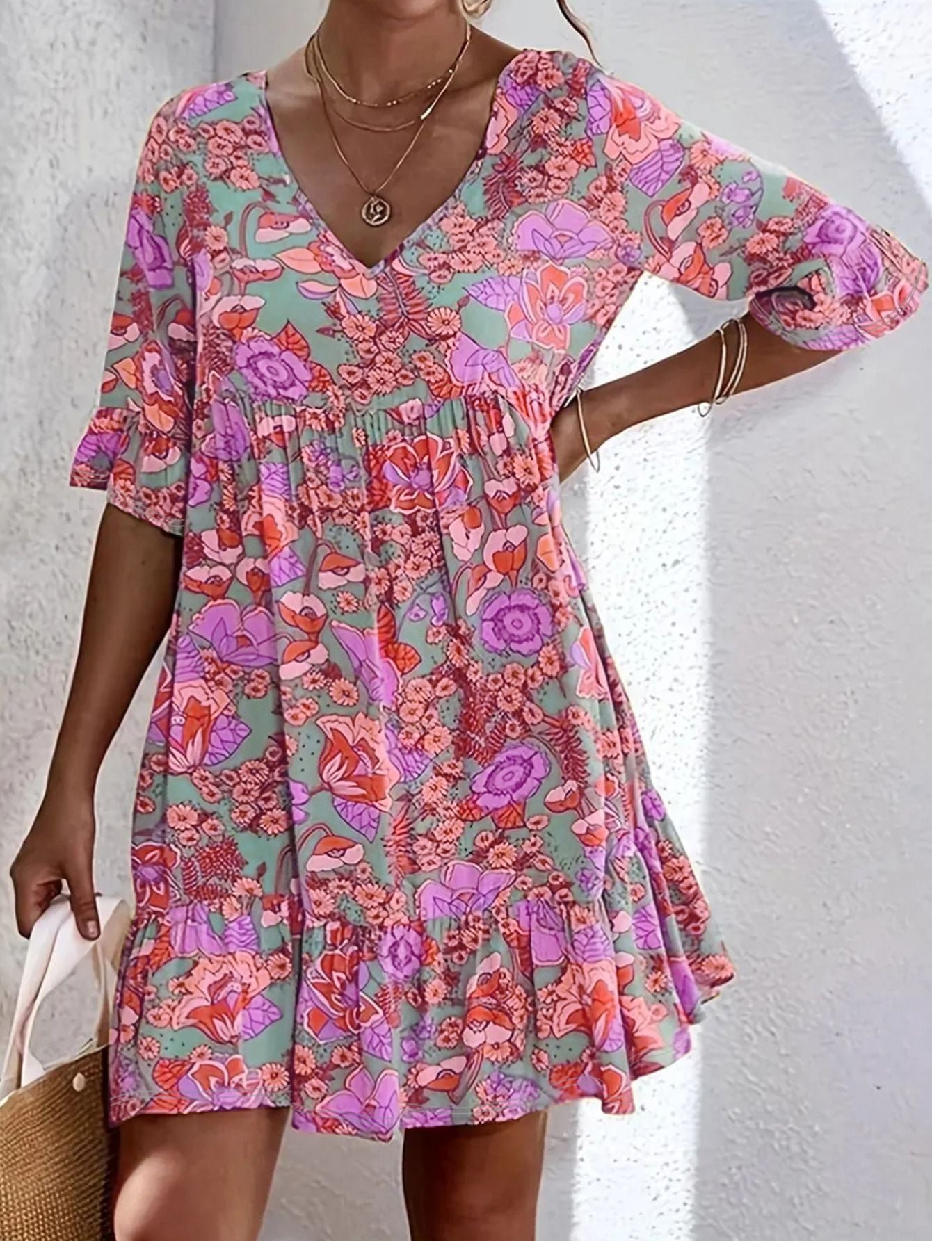 🌸 Chic Summer Vibes: Floral V-Neck Dress For Every Occasion🌞