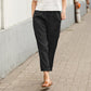 Linen-cotton women's large size loose pants
