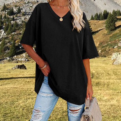 🌷2026 Summer Sale 50% OFF☀️Women's Summer Half Sleeve Casual Loose Fit Cotton Tunic T-shirt