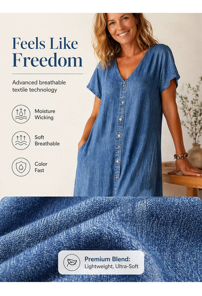 🌸Women's Summer Casual Button-Front Dress – Effortless Style & Everyday Comfort 💐