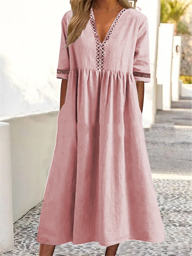 🔥HOT SALE 49% OFF💝Lace V-neck Waist-slimming Dress
