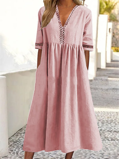 🔥HOT SALE 49% OFF💝Lace V-neck Waist-slimming Dress