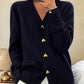 Women's Casual Winter Plain Yarn Wool Yarn Buttoned Cardigan