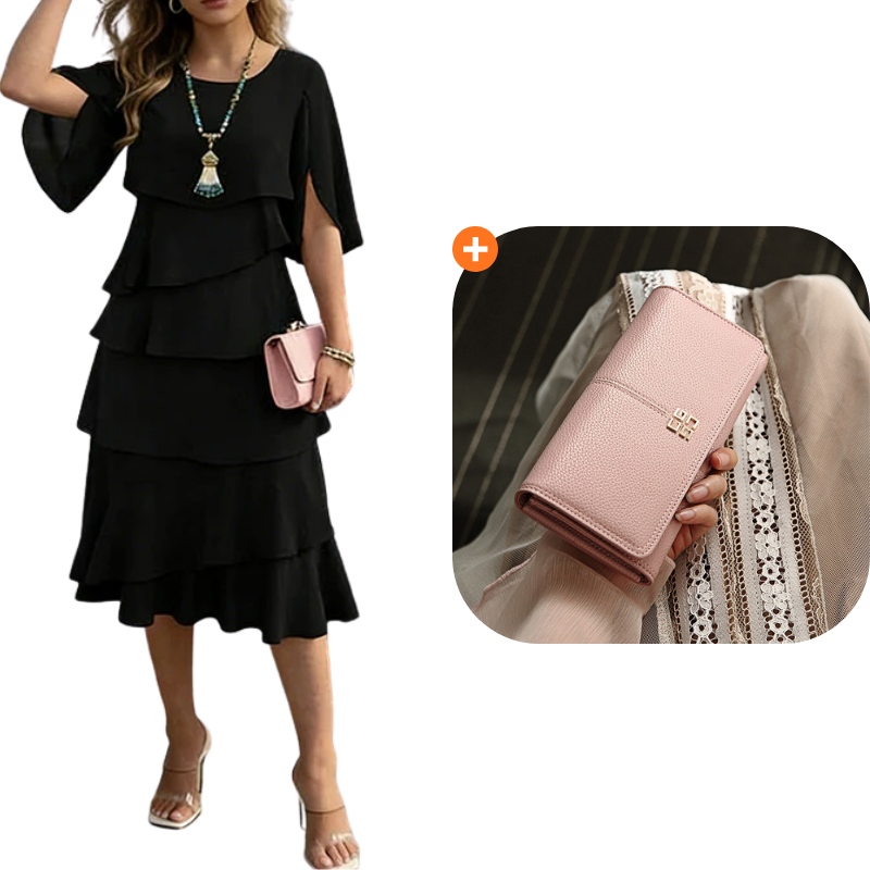 Elegant Tiered Ruffle Sleeve Dress💃✨Effortlessly Unleash Your Charm