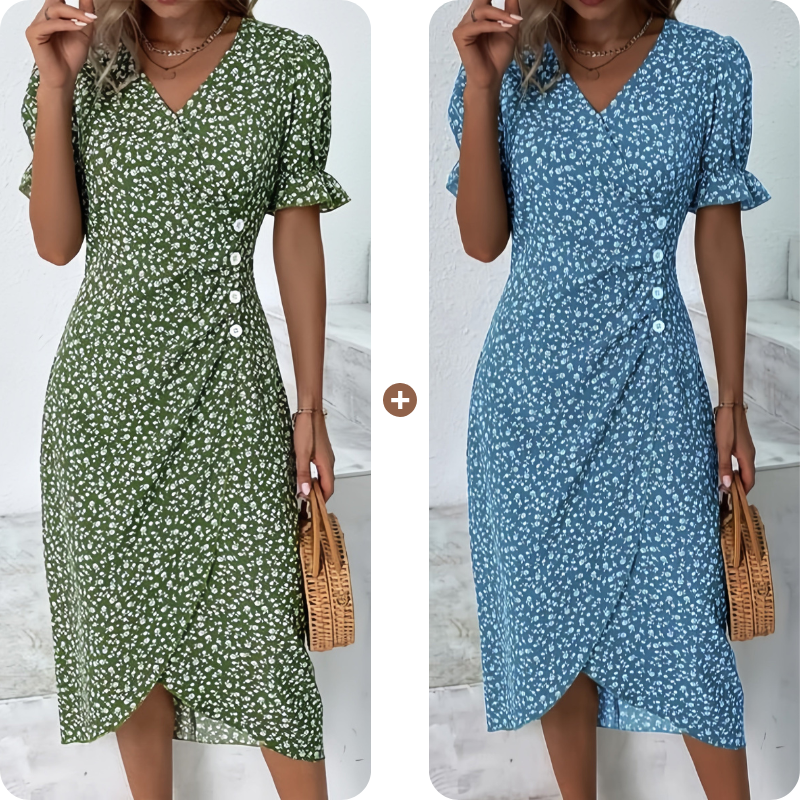 🌷49% OFF🍃Women's floral v-neck printed dress