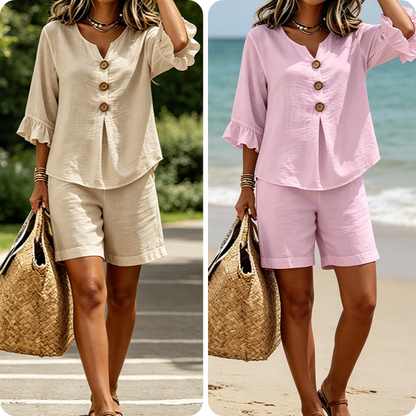 Women's Casual Cotton Two-Piece Outfit