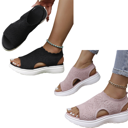 Women's Breathable Knit Platform Sandals