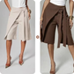 Women's Chic Tie-Front Wide-Leg Culottes