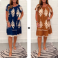 🌸Specials  49%OFF🌸Geometric Pattern Multi Print Square Neck Dress