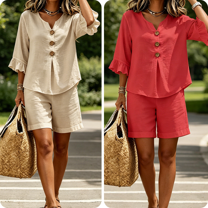 Women's Casual Cotton Two-Piece Outfit