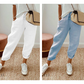 👖Casual Cotton and Linen Pants for Women – Breathable, High-Waisted & Ankle-Length Elegance🤍