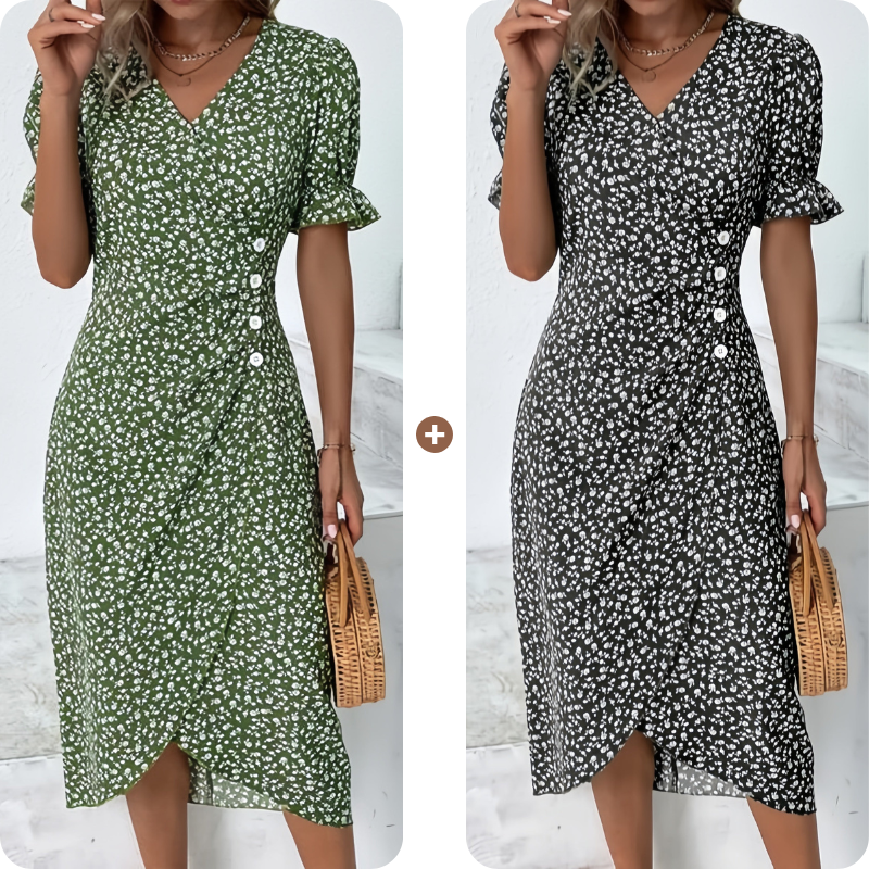 🌷49% OFF🍃Women's floral v-neck printed dress