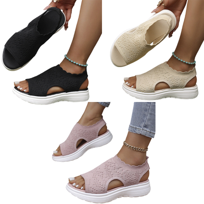 Women's Breathable Knit Platform Sandals