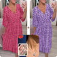 💖LAST DAY SALE 50% OFF💖Bohemian casual print V-neck waist wrap long dress