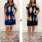 🌸Specials  49%OFF🌸Geometric Pattern Multi Print Square Neck Dress