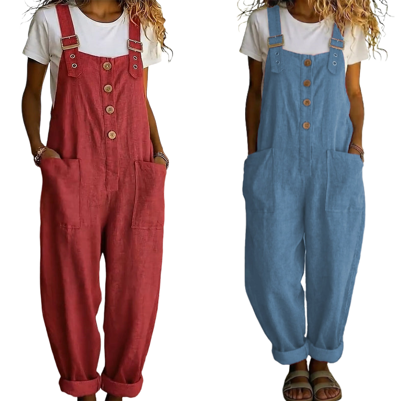 🌿Summer Sale - 50% OFF!👖Women's Casual Button-Front Overalls