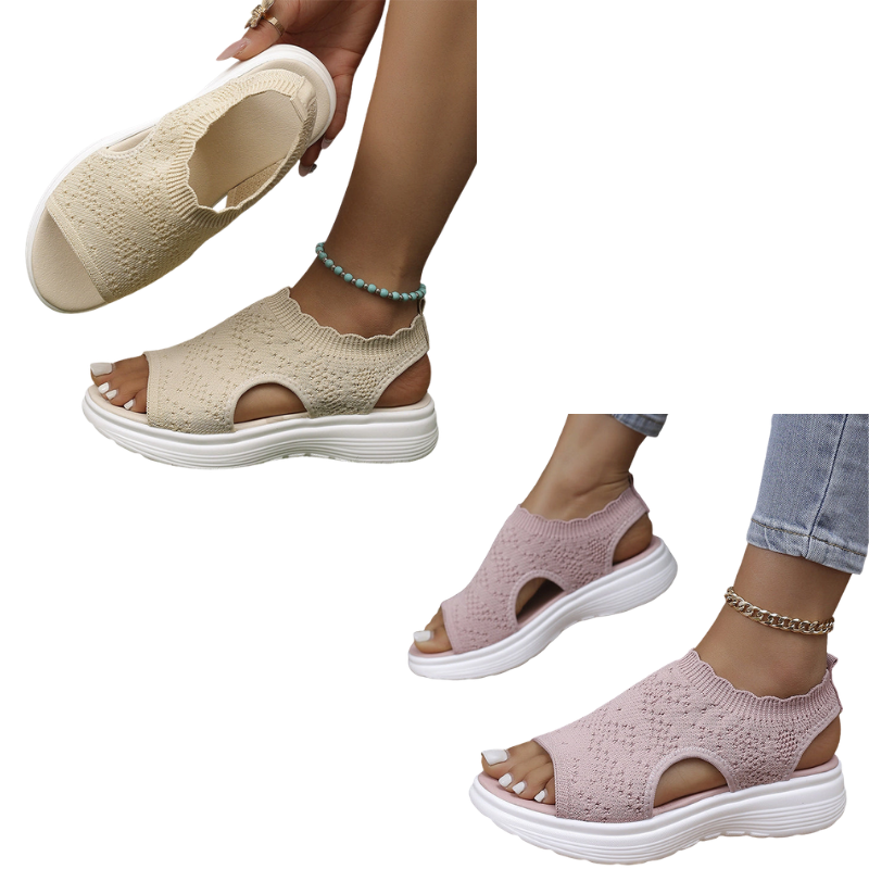 Women's Breathable Knit Platform Sandals